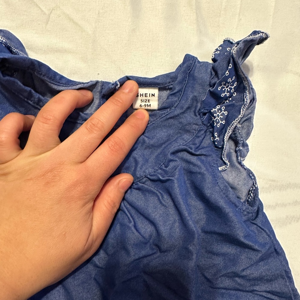 Blue Ruffled Kids Top - Picture 2 of 2